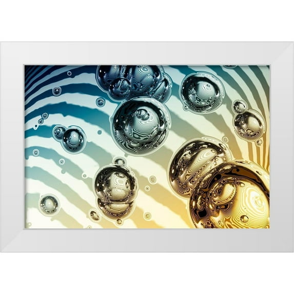 Steger, Uwe 24x17 White Modern Wood Framed Museum Art Print Titled - Bubble Bicolor