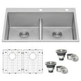 thumbnail image 1 of Stegmeier RVH8051 Multicolor Stainless Steel 33 x 22 Inch Square Drop-in Sink, 1 of 14
