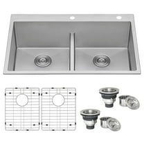 Stegmeier RVH8051 Multicolor Stainless Steel 33 x 22 Inch Square Drop-in Sink