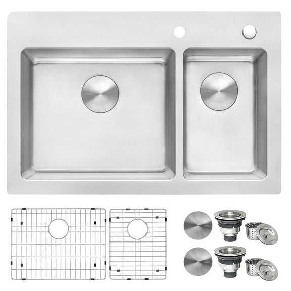 Stegmeier RVM5173 Stainless Steel 33'' x 22'' Double Bowl Sink