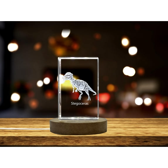 Stegoceras Dinosaur 3D Engraved Crystal 3D Engraved Crystal Keepsake/Gift/Decor/Collectible/Souvenir