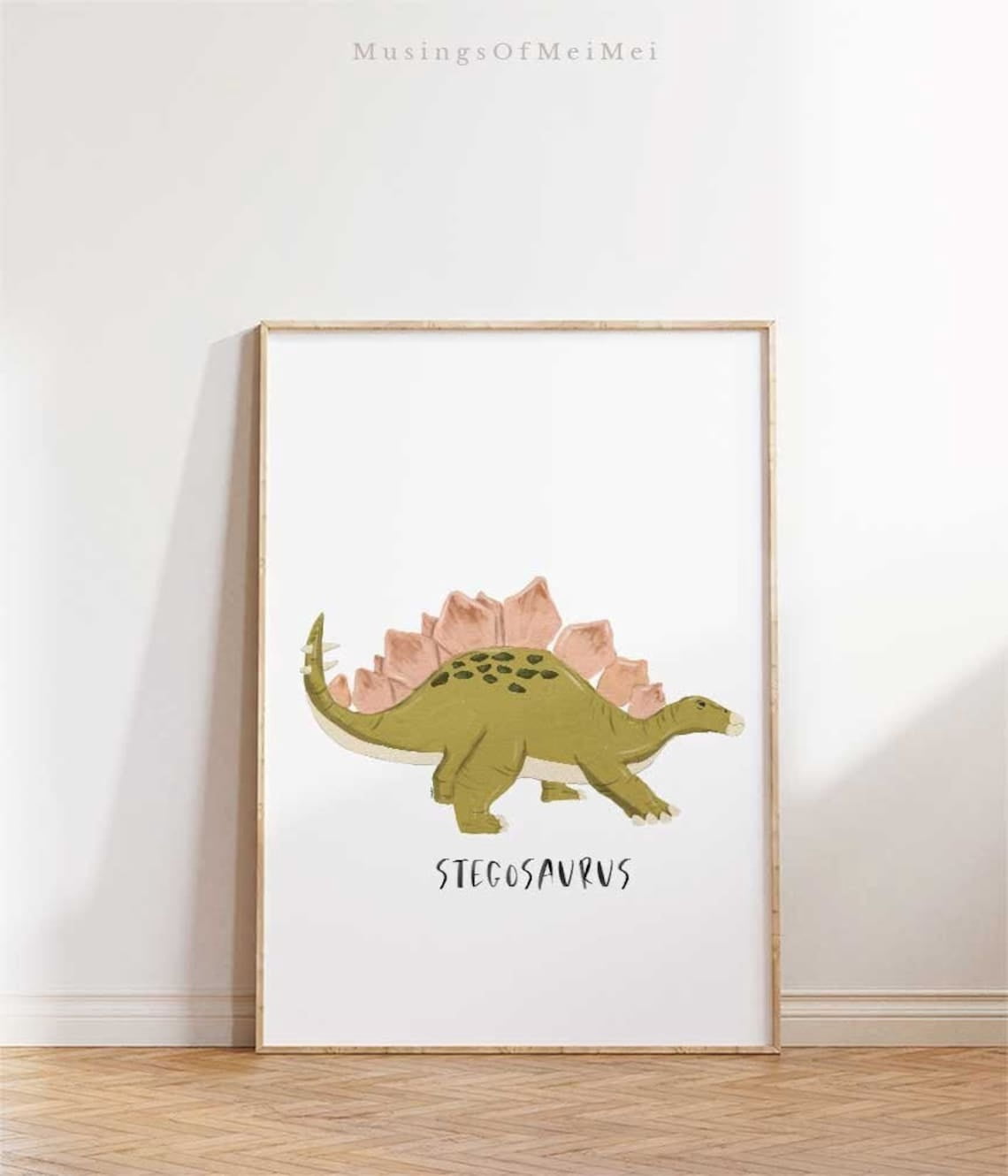 Stegosaurus Art Poster S Wall Dinosaur Room Nursery Playroom Decor ...
