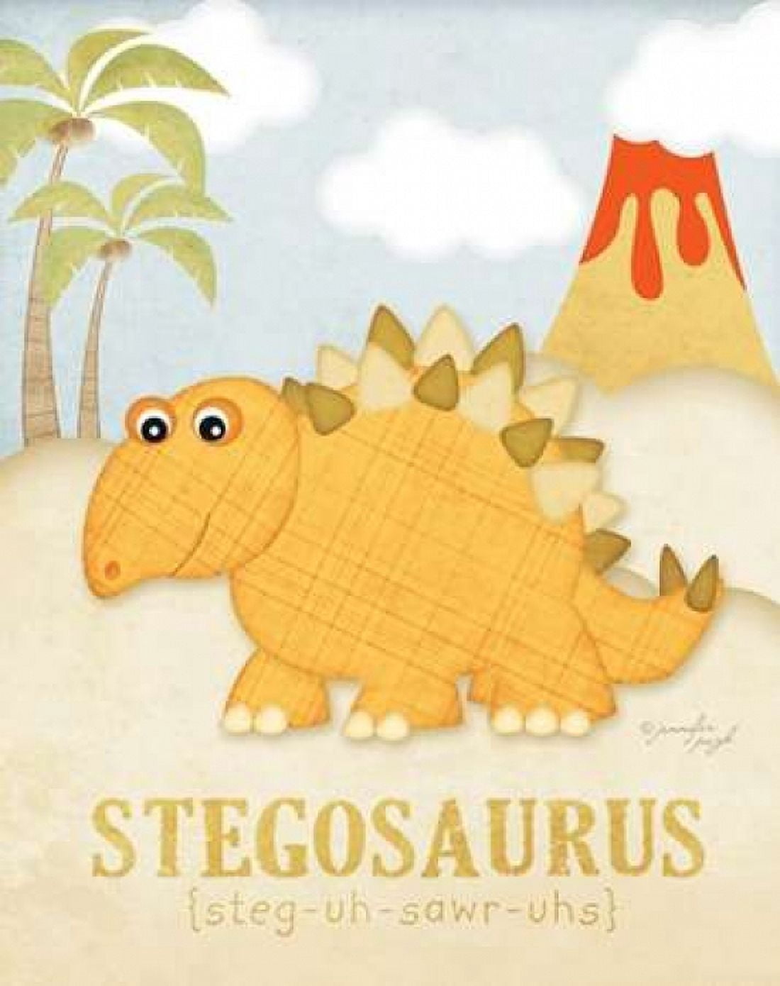 Stegosaurus Canvas Art - Jennifer Pugh (22 x 28)