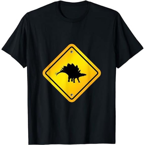 Stegosaurus Dinosaur Crossing Design T-Shirt