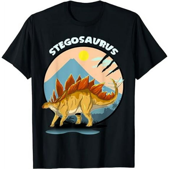 Stegosaurus Dinosaur Design With Background T-Shirt