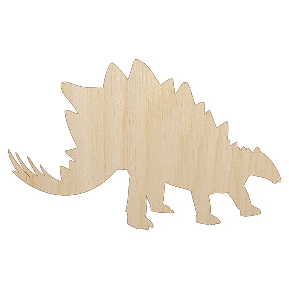Stegosaurus Dinosaur Solid Wood Shape Unfinished Piece Cutout Craft DIY Projects - 4.70 Inch Size - 1/8 Inch Thick