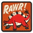 thumbnail image 1 of Stegosaurus Rawr Roar Dinosaur Applique Multi-Color Embroidered Iron-On Patch - 2.0 Inch Mini, 1 of 5