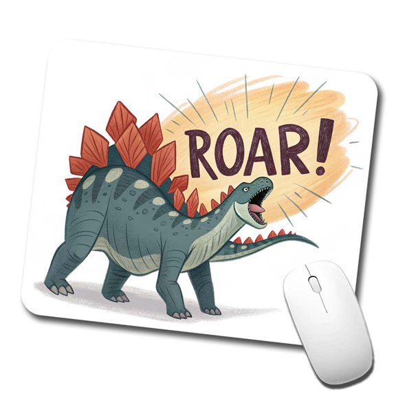 Stegosaurus Roar Dinosaur Mouse Pad Low Profile Gaming Mat