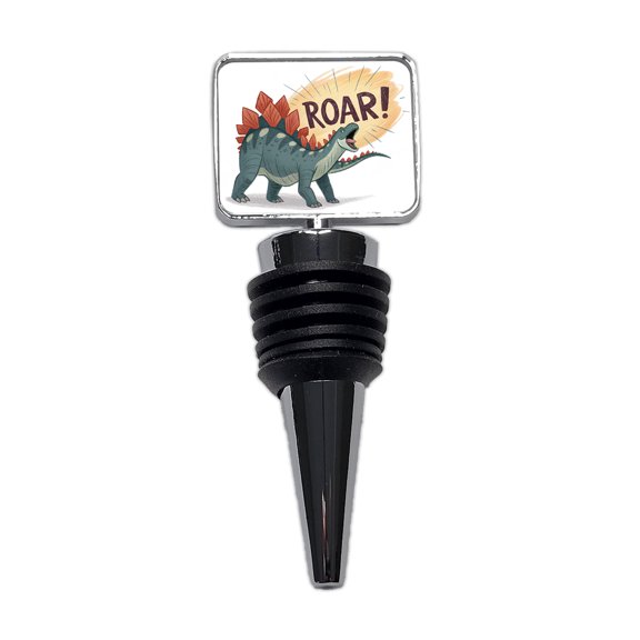 Stegosaurus Roar Dinosaur Wine Bottle Stopper Cap Plug