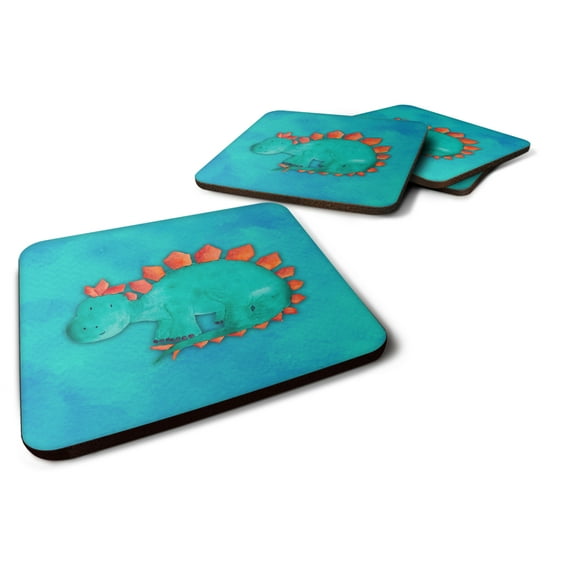 Stegosaurus Watercolor Foam Coaster Set of 4