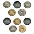 thumbnail image 1 of Stegosaurus the Spikey Dinosaur Set of 10 Metal 0.6" (15mm) Sewing Shank Round Buttons - Gold Color, 1 of 5