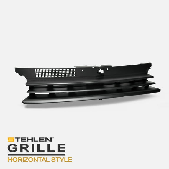 Stehlen 642167820208 Horizontal Front Hood Bumper Grille - Matte Black For 1999-2006 Volkswagen Golf / GTI / R32 MK4