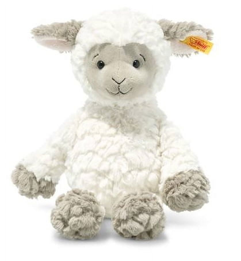 Steiff Lita Lamb Toy Figure - Premium Soft Cuddly Friends Stuffed Animal for Kids White/Taupe, 12"