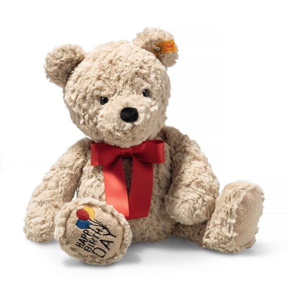Steiff Jimmy Happy Birthday Teddy Bear with Bow, 14", beige