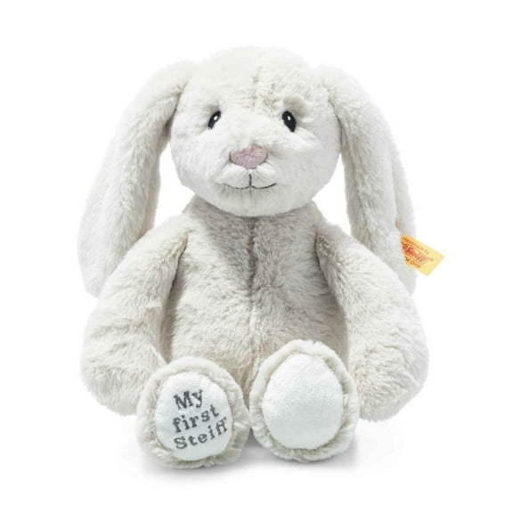 Steiff Soft Cuddly Friends My First Hoppie Rabbit 10", Premium Stuffed Animal, Cream