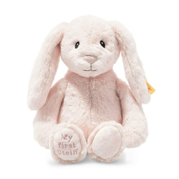 Steiff Soft Cuddly Friends My First Hoppie Rabbit 10", Premium Stuffed Animal, Pink