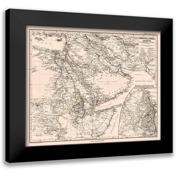 Steilers 14x12 Black Modern Framed Museum Art Print Titled - North Africa Arabia - Steilers 1881