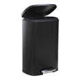 thumbnail image 1 of FOA Ament 13 Gallon Stainless Steel Step Foot Pedal Trash Can in Black, 1 of 14