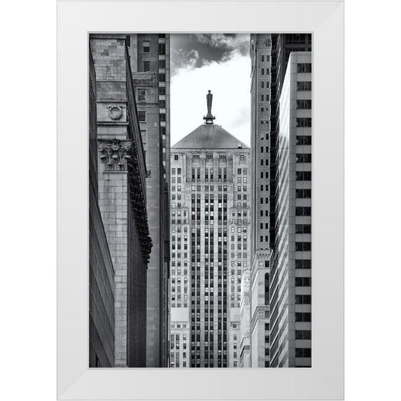 Stein, Daniel 23x32 White Modern Wood Framed Museum Art Print Titled - Chicago La Selle