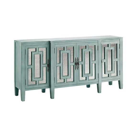 Stein World Furniture 13387 Carraway Four Door Accent Console, Smoky Grey - 31 x 60 x 14 in.