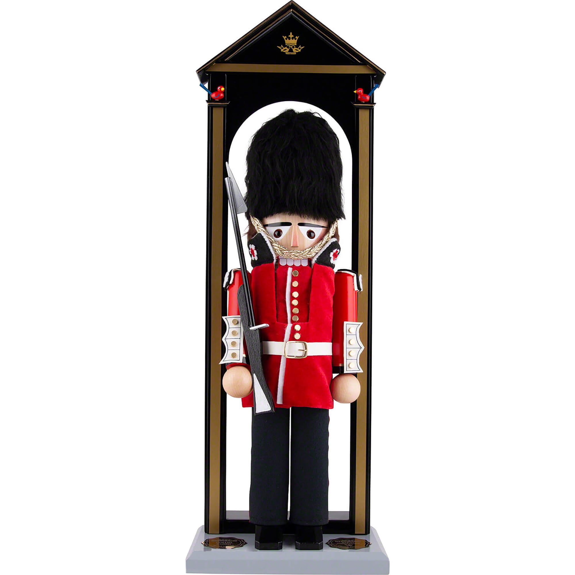Handmade Wooden Nutcracker Queens Guard with Red Coat