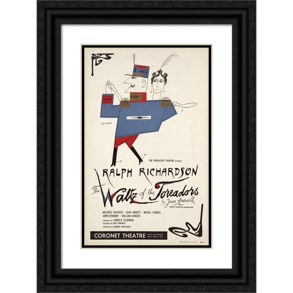 Steinberg 17x24 Black Ornate Framed Double Matted Museum Art Print Titled: The Waltz of the Toreadors (1858)