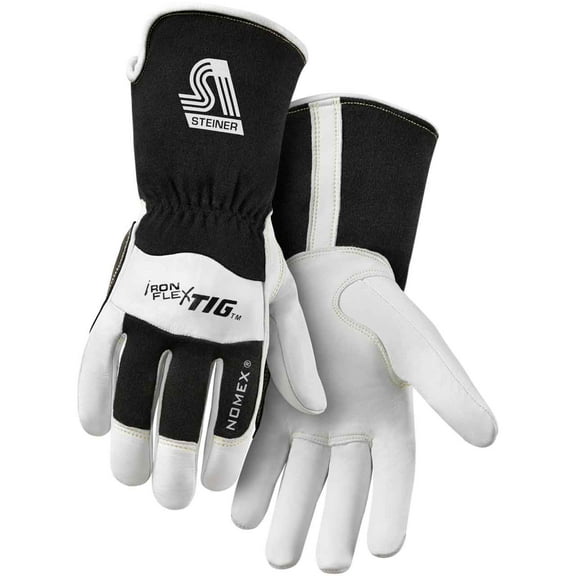 Steiner 0264 Pro-Series IronFlex TIG Premium Kidskin TIG Welding Gloves, Nomex, Poly Lined Back, 4" Cuff, Small