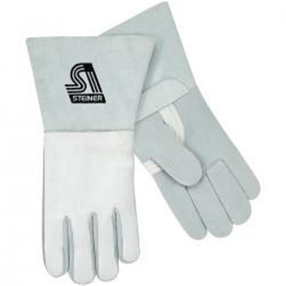 Steiner 7502 Premium Grain Elkskin Stick Welding Gloves ThermoCore Foam Lined Back Large