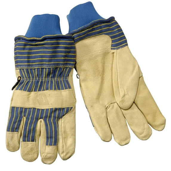 Steiner P2459 Heatloc Grain Pigskin Winter Gloves With Safety Cuff & Pull-Out Knit Wrist Large