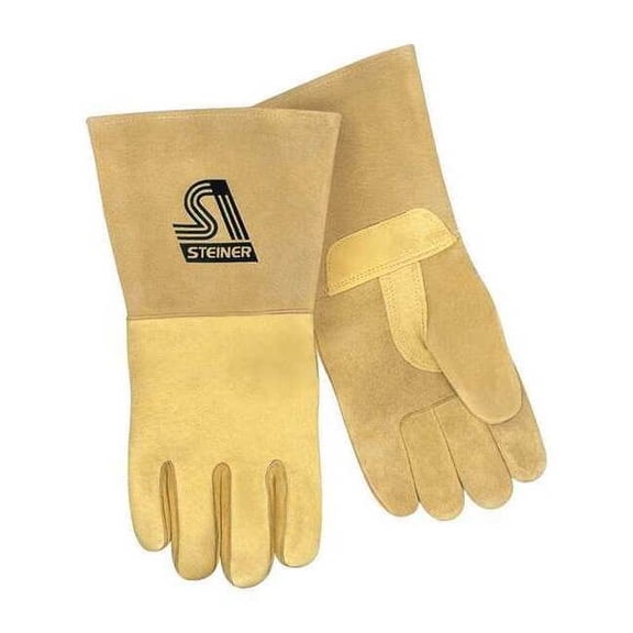 Steiner Welding Gloves, Gauntlet Cuff, Straight Thumb, Pigskin, L, 1 PR P750-L