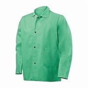 Steiner Welding Jacket, 30 in L, Cotton, Snaps, Green, L 1030-L