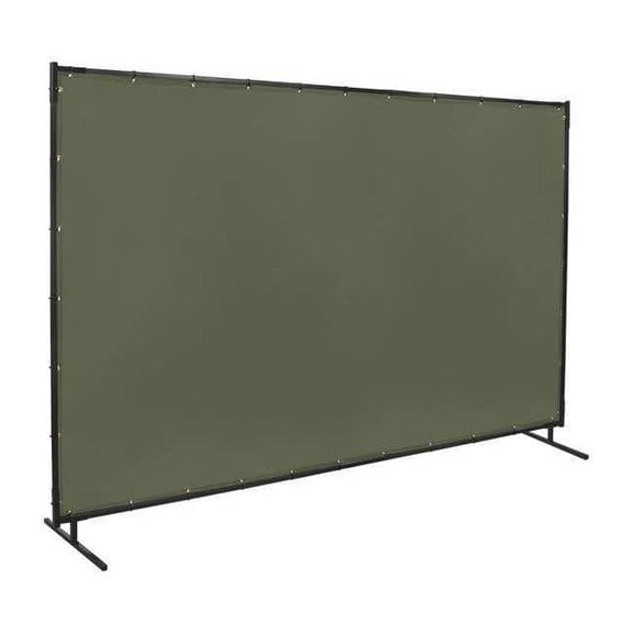 Welding Screen, Vinyl, 10 ft. W., 6 ft. H., 12 oz/sq yd, 350 Degrees F Withstand Temp., Olive Green