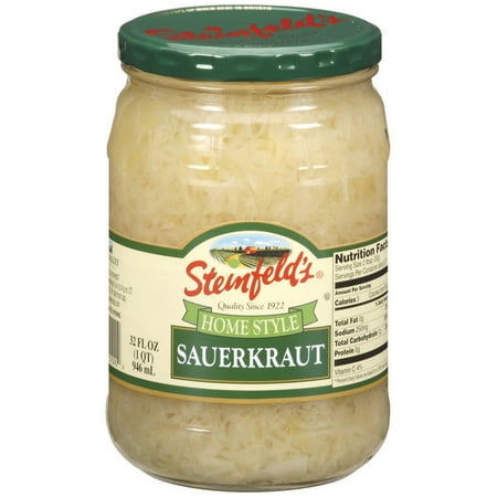 Steinfeld's Home Style Sliced Sauerkraut, Gluten-Free, 32 fl oz, Jar