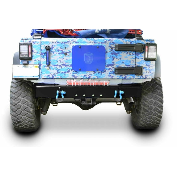 Steinjäger Bumpers Wrangler JK 2007-2018 Bumper, Rear Cap Style with D-Ring Mounts Black