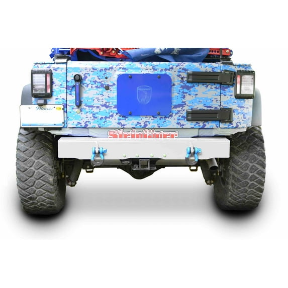 Steinjäger Bumpers Wrangler JK 2007-2018 Bumper, Rear Cap Style with D-Ring Mounts Cloud White
