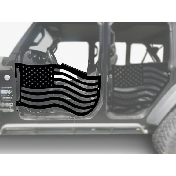 Steinjger Doors Gladiator JT 2019 to Present Trail, American Flag Design Front Doors Black
