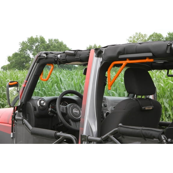 Steinjäger Interior Accessories Wrangler JK 2007-2018 Grab Handles Front and Rear for 4 Door JKU Fluorescent Orange