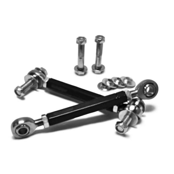 Steinjäger Without Drop Clevises Sway Bar End Links M12 x 1.75 153mm Long Steel Housing, PTFE Race Heims Powder Coated Steel Tubes