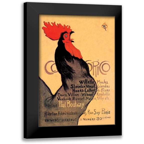 Steinlen, Theophile 11x14 Black Modern Framed Museum Art Print Titled - Cocorico, 1899