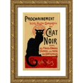 thumbnail image 1 of Steinlen, Theophile 13x18 Gold Ornate Wood Framed with Double Matting Museum Art Print Titled - Chat Noir / Prochainement, 1 of 4