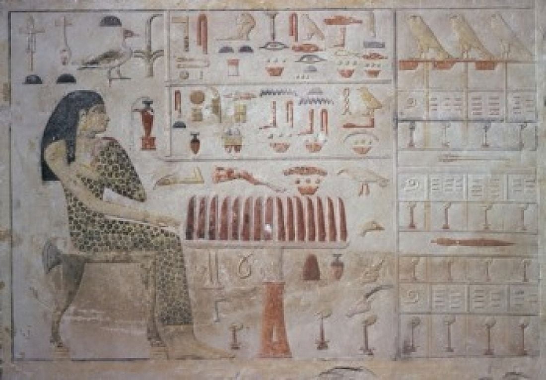 Stele De La Dame Nefertiabet 2590-2565 BC Egyptian Art Painted Limestone Musee du Louvre Paris France Canvas Art - (24 x 36)