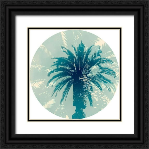 Stelfox, Norm 12x12 Black Ornate Wood Framed with Double Matting Museum Art Print Titled - Blue Palm I