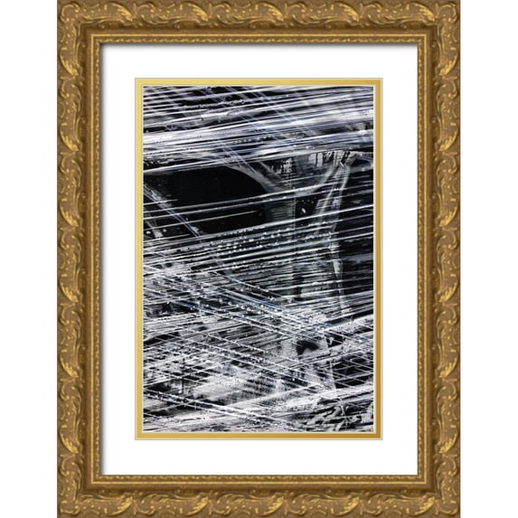 Stelfox, Norm 23x32 Gold Ornate Wood Framed with Double Matting Museum Art Print Titled - Sharp Lines III