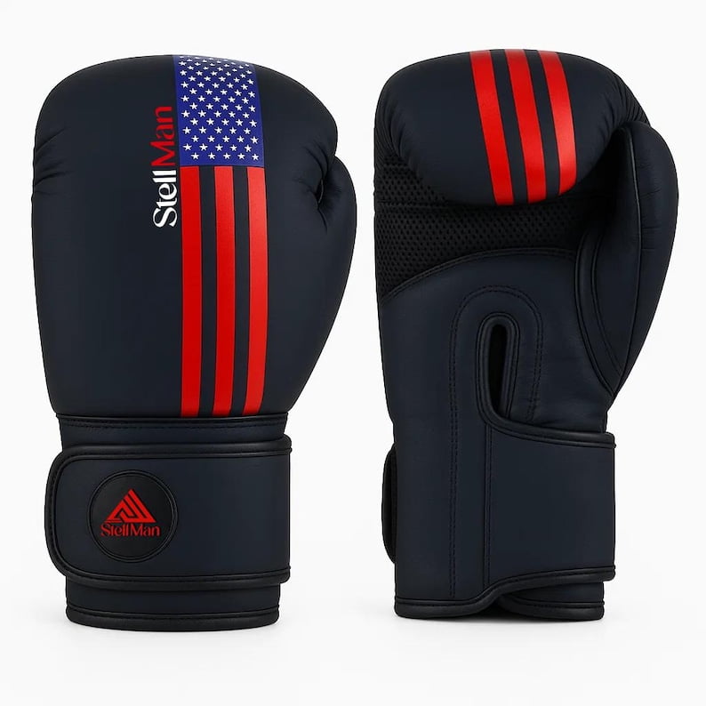 StellMan American Flag Boxing Gloves for Training Sparring and Heavy Bag Work