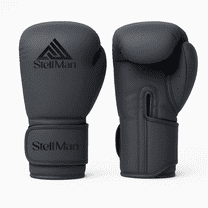 StellMan Black Boxing Gloves for Training Sparring Kickboxing with Wrist Support and Foam Padding