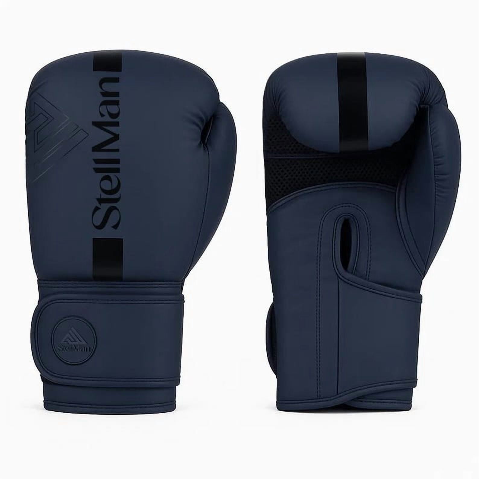 StellMan Black Boxing Gloves for Training Sparring Kickboxing with Wrist Support and Foam Padding