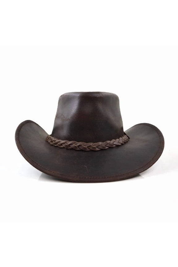 Classic Outback Leather Hat  Rugged Elegance for Every Journey