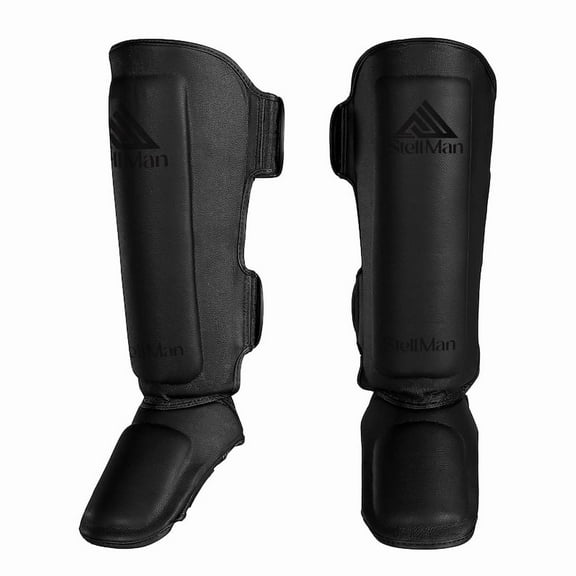 StellMan Martial Arts Shin Guards with Instep Protection for Kickboxing MMA Muay Thai and Karate Training