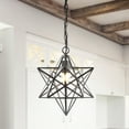 thumbnail image 1 of JONATHAN Y Stella 12" Moravian Star Metal/Clear Glass LED Pendant, Oil Rubbed Bronze/Clear, 1 of 8