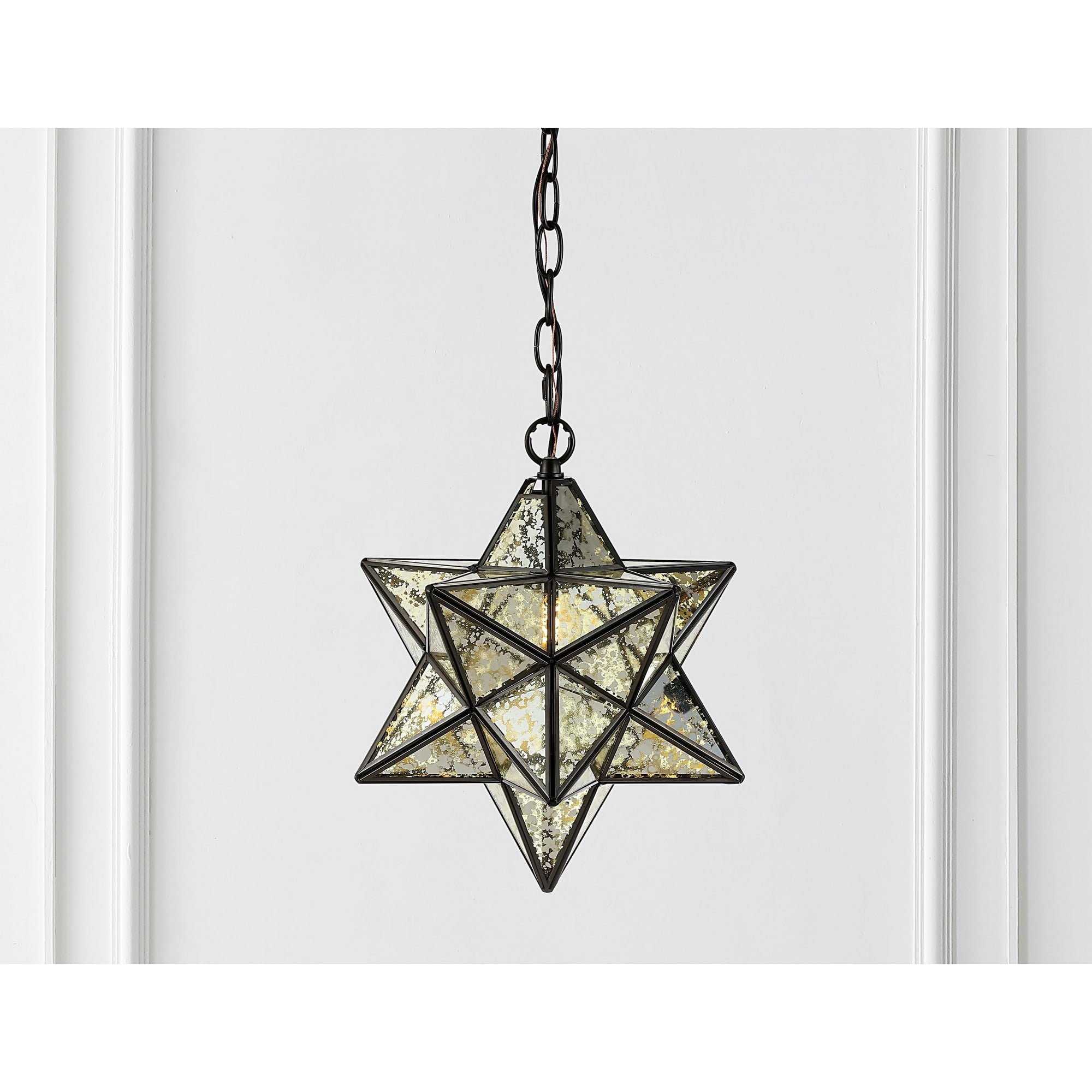 Stella 12" Oil Rubbed Bronze Moravian Star Pendant with Mercury Glass